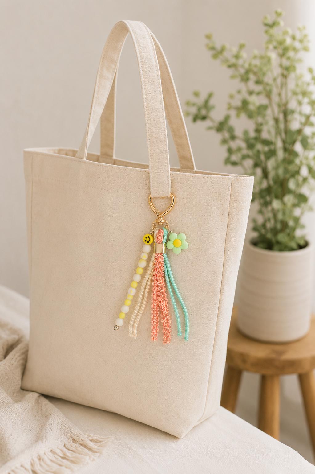 Pastel Beaded Bag Charm | Kawaii Purse Charm | Cute Backpack Accessory | Colorful Keychain | Handmade Gift for Teen Girls