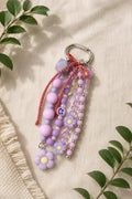 Purple Bow Beaded Bag Charm | Lavender Purse Charm | Coquette Keychain | Cute Backpack Accessory | Handmade Gift for Teen Girls