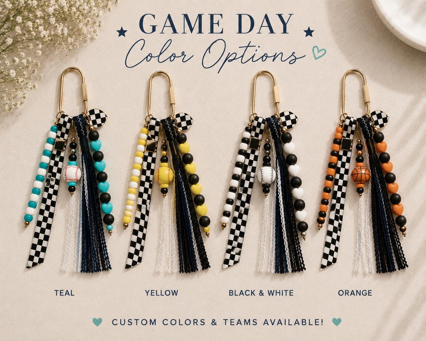 Personalized Baseball Bag Charm | Custom Team Color Keychain | Baseball Player Gift | Backpack Charm | Team Mom Gift | Coach Gift