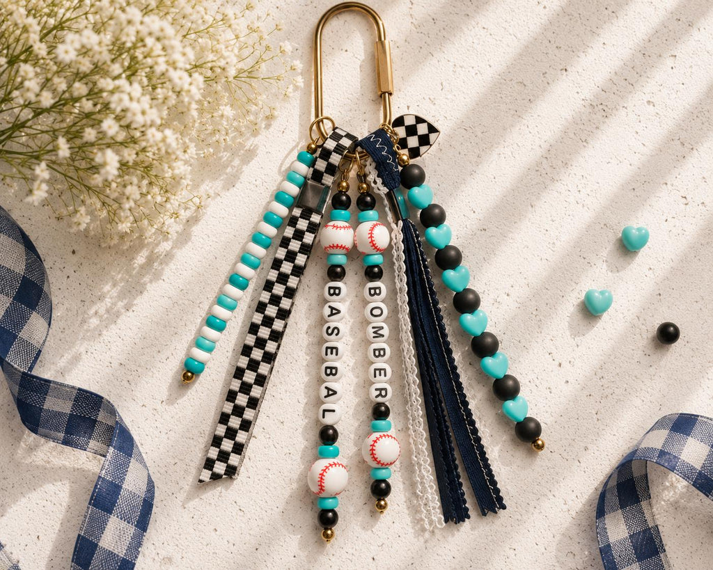 Personalized Baseball Bag Charm | Custom Team Color Keychain | Baseball Player Gift | Backpack Charm | Team Mom Gift | Coach Gift